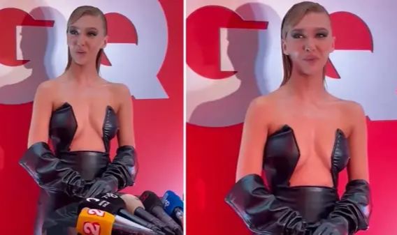 Melisa Döngel ödül gecesine dekoltesiyle damga vurdu